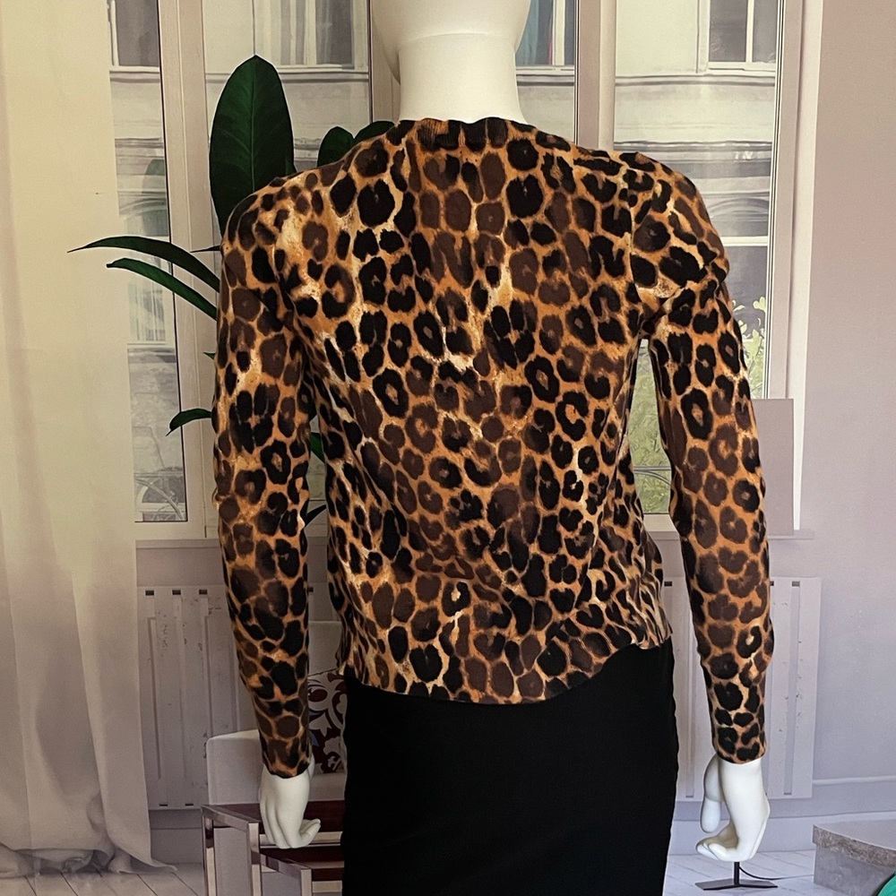Express Animal Print Cotton Blend Cárdigan. Size XS. PD4 - Picture 5 of 8